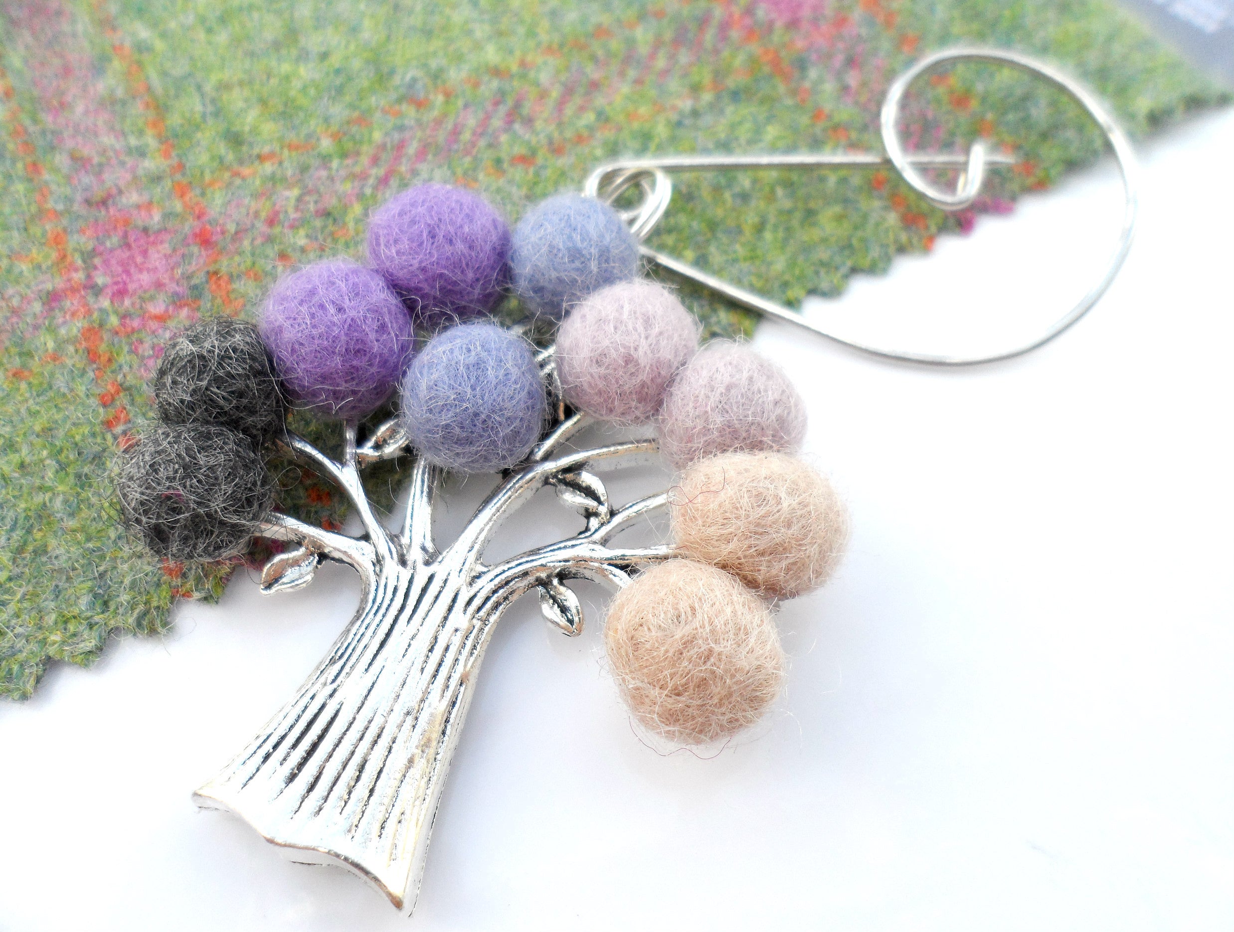 Tree Of Life Brooch Purple