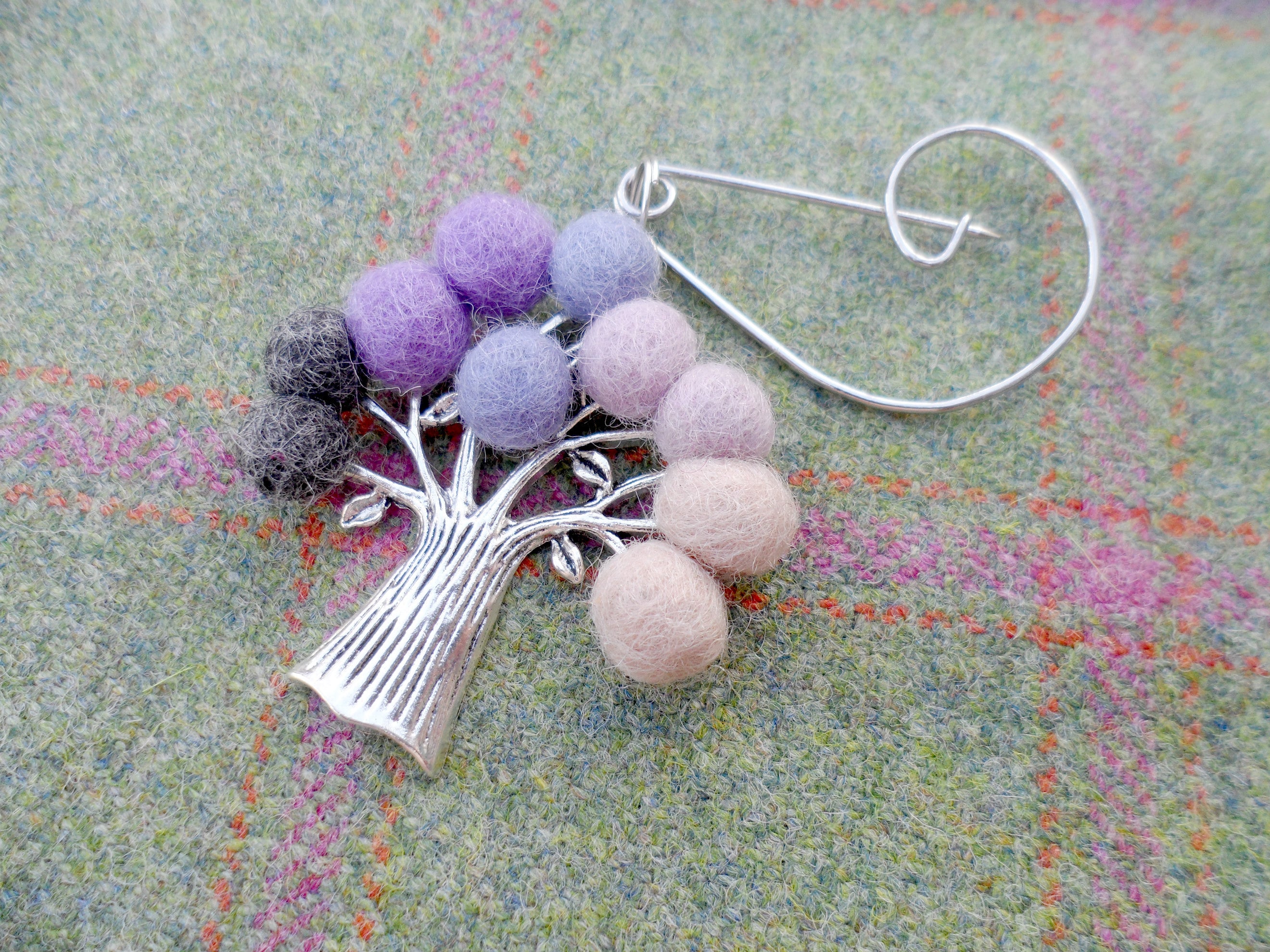 Tree Of Life Brooch Purple