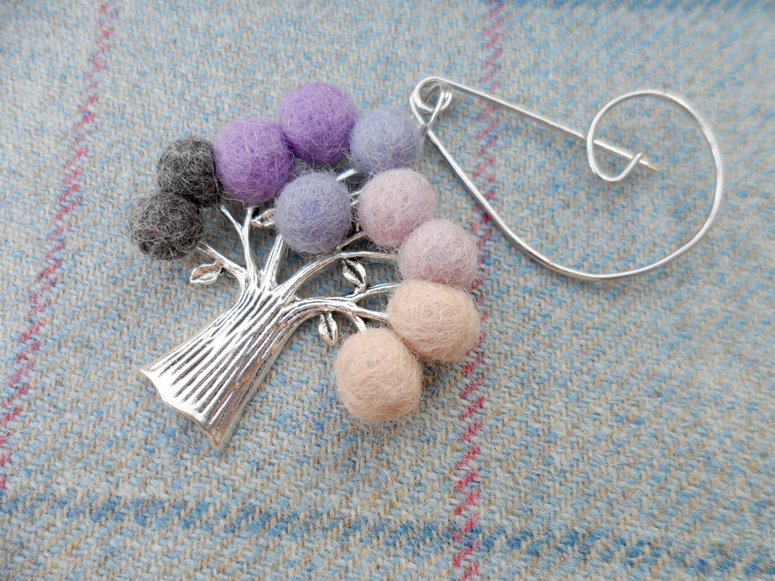 Tree Of Life Brooch Purple