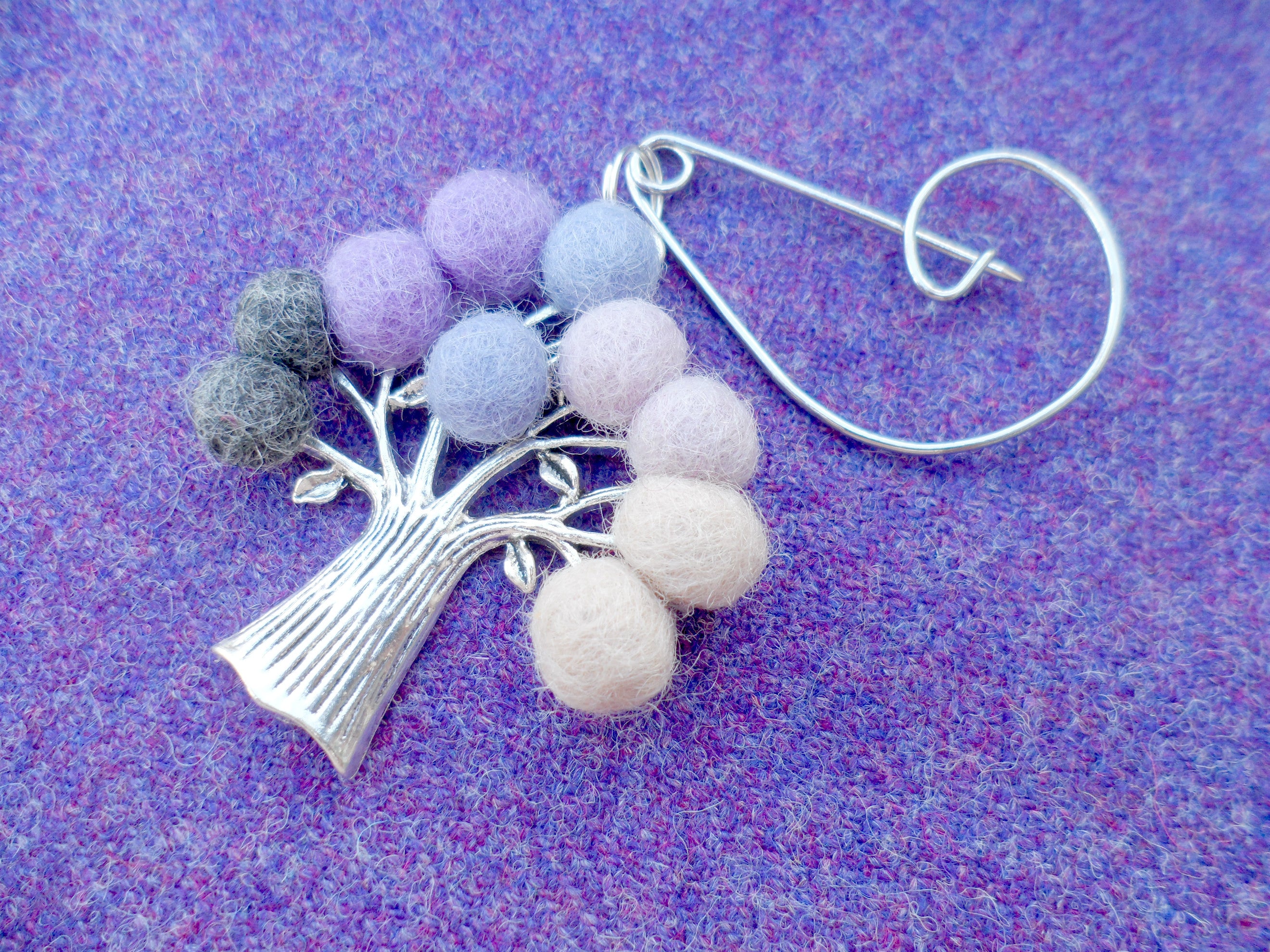 Tree Of Life Brooch Purple