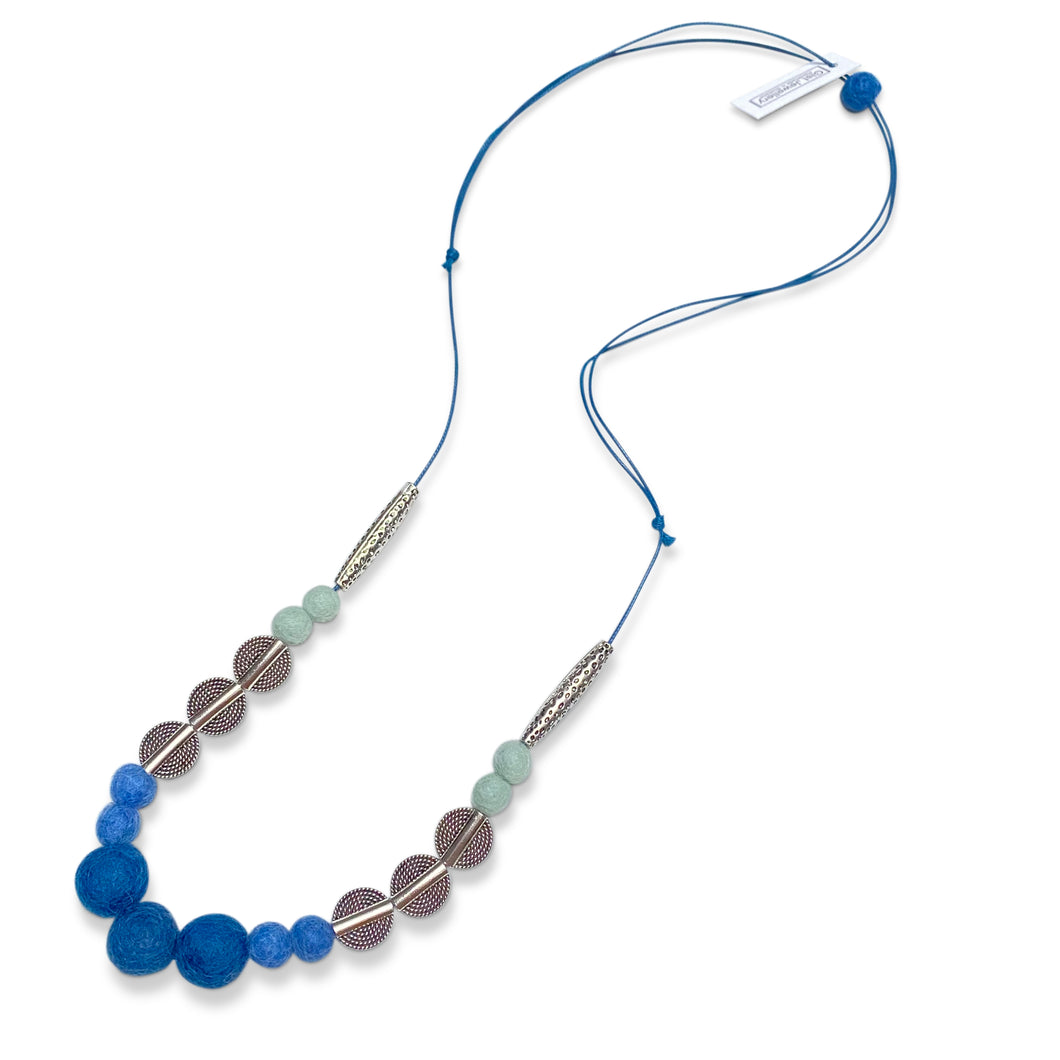 Mariko Adjustable Necklace Blue Aqua