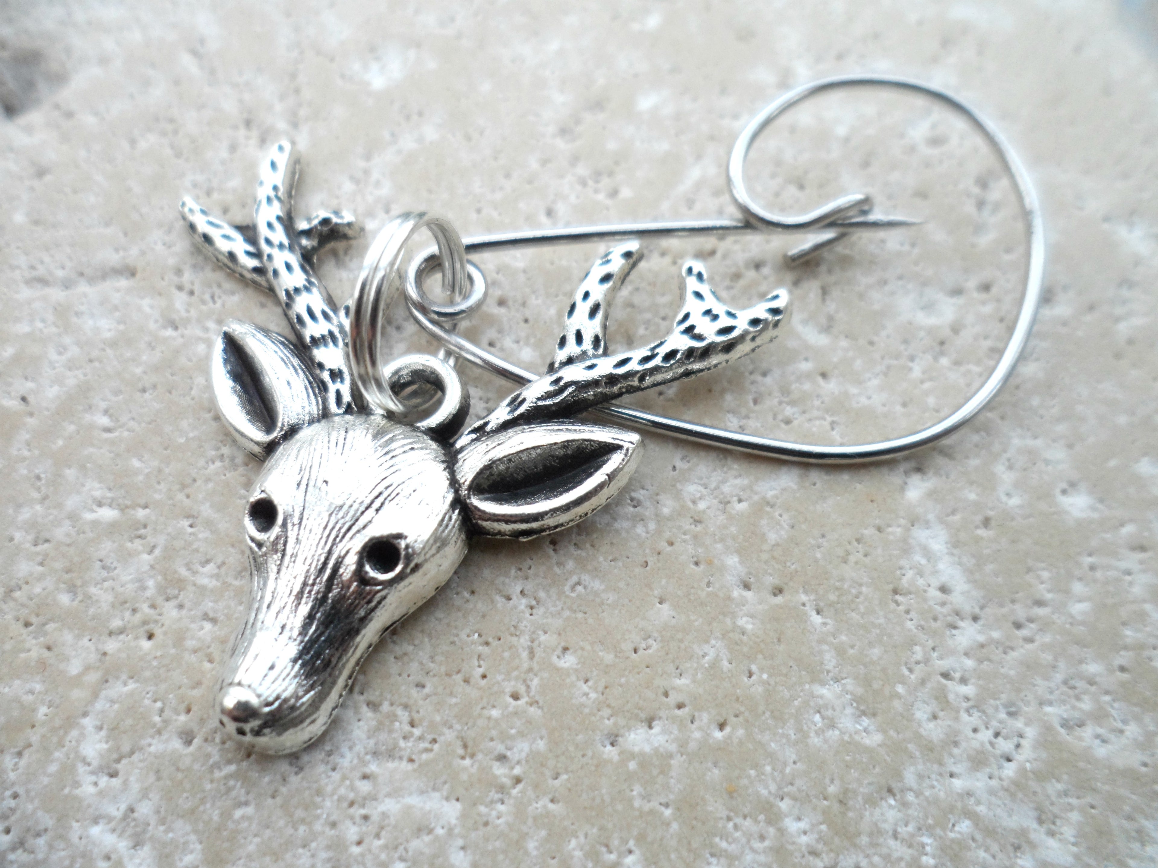 Reindeer Stag head Brooch