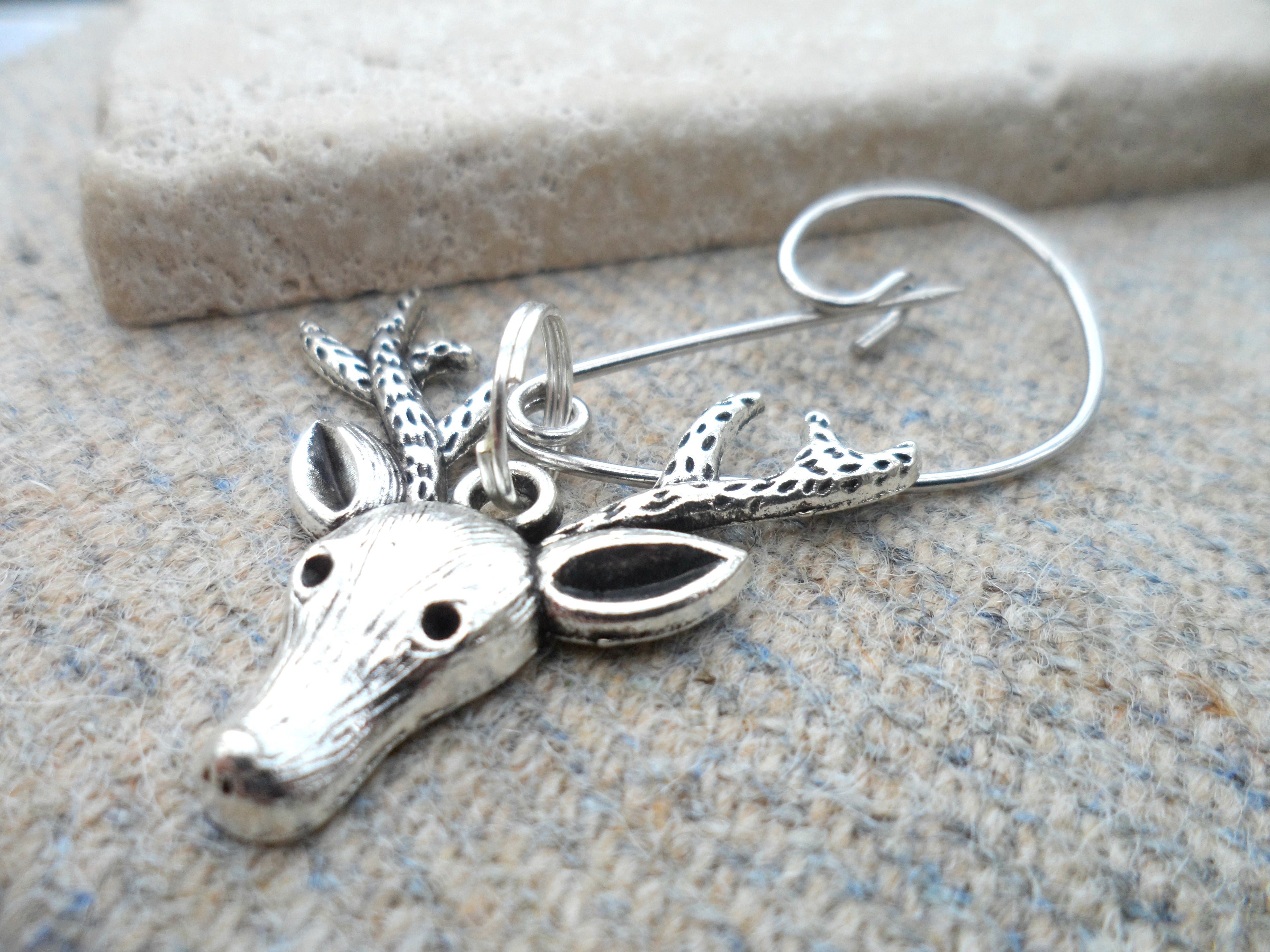 Reindeer Stag head Brooch